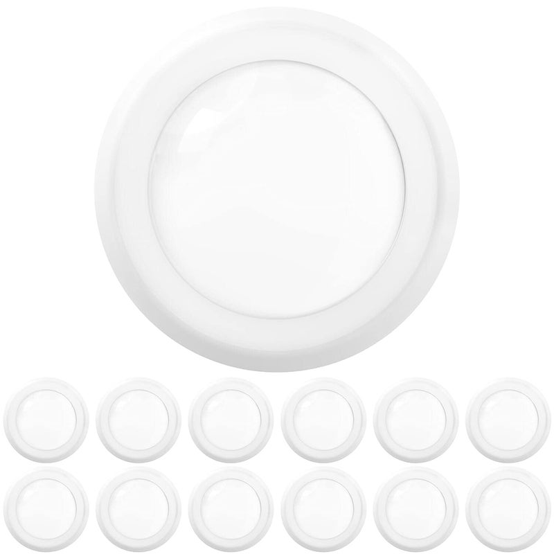 Sunco Lighting Sunco 12 Pack 5/6 Inch LED Disk Lights, Disc Lights Ceiling, LED Flush Mount Recessed Can Lighting, 1050 LM, 3000K Warm White, Dimmable, 15W=75W, Damp Rated ETL. - Image 1